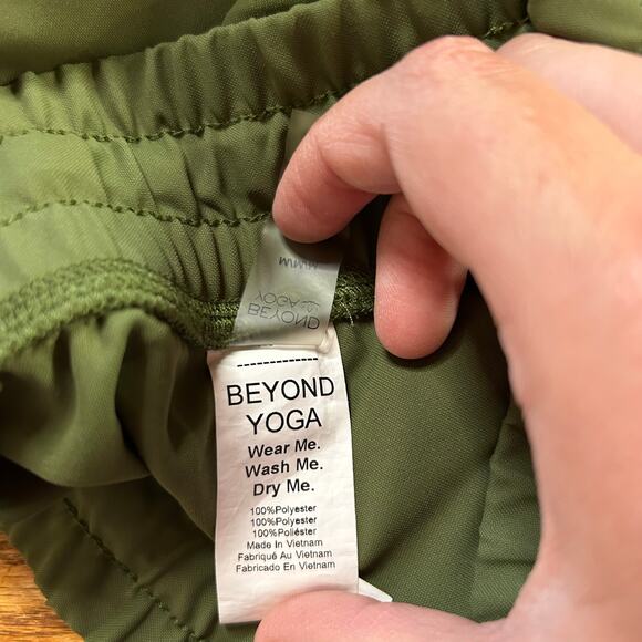 Beyond Yoga Olive Green Wide-Leg Track Pants - Picture 2 of 4